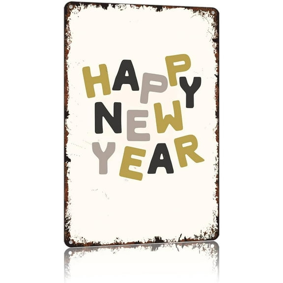 Retro New Years Eve Print 8x12 Inch Vintage Aluminum Metal Tin Signs-For Living Room Kitchen Patio Porch Backyard Home Decor Wall Decor