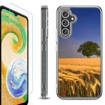 For Samsung Galaxy A36 5G Phone Case Cover, Shockproof Bumper Hybrid Case with Tempered Glass Screen Protector, by OneToughShield - Wheatfield