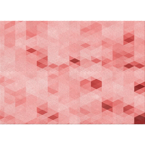 Ahgly Company Machine Washable Indoor Rectangle Transitional Flamingo Pink Area Rugs, 8' x 12'
