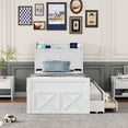 thumbnail image 2 of Noble House Twin Size Wooden Bed with Trundle, Drawers, Storage Headboard and Outlets, White, 2 of 12