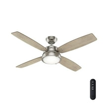 Restored Hunter Fan 52 inch Casual Brushed Nickel Indoor Ceiling Fan with Light Kit and Remote Control (Refurbished)