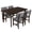 47" Table & 4PCS Chairs (Espresso), variant on GZXS Modern Minimalist Dining Table with Tapered Solid Wood Legs, 47" Kitchen Table with Rounded Edges, Versatile Rectangular Dinner Table for Living Room & Dining Nook (Natural)