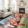 thumbnail image 3 of Area Rug for Living Room, Amusement Park Non-Slip Indoor Large Carpet for Bedroom/Dining Room, Cute Cartoon Wheelwheels Circus Washable Low-Profile Rectangle Floor Runner Rugs - 6 x 9 Ft, 3 of 7