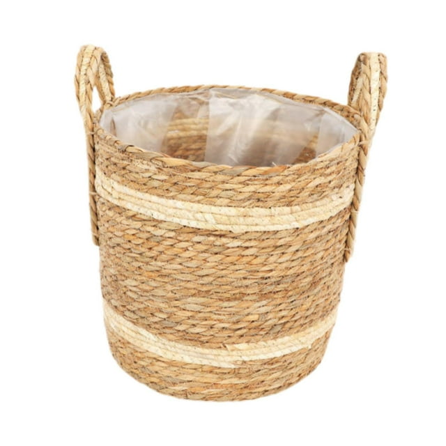 S SERENABLE Flower Pot Cover Office Decorative Wrap Woven Planter Basket Plant Container 28cmx28cm