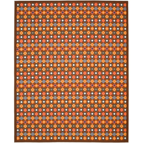SAFAVIEH Metropolis Hamilton Geometric Diamonds Area Rug, Brown/Multi, 4'7" x 6'6"