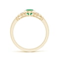 thumbnail image 2 of ANGARA Natural Vintage Style Bezel-Set Oval Emerald Ring with Diamonds in 14K Yellow Gold for Women (Size-7x5mm) | May Birthstone, Birthday, Anniversary, Jewelry Gift for Women | Natural Emerald Ring, 2 of 9
