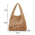 thumbnail image 4 of Women Clutch Handbag Tote Cotton Crochet Bucket Top-handle Drawstring Summer Beach Woven Fishing Net Pouch Purse, 4 of 6
