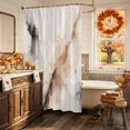 thumbnail image 5 of Brown Black Abstract Shower Curtain, Waterproof Shower Curtains for Bathroom, Contemporary Marble Ink Painting Washable Fabric Bathtub Curtain Set Bath Decor with 12 Hooks 48"x72", 5 of 8