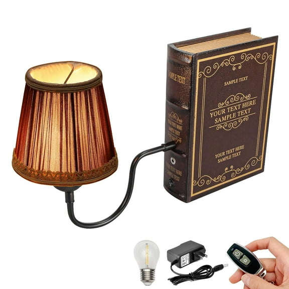 Kiven Cordless Bookshelf Lamp, 1-Light Rechargeable Bookcase Lighting with White Fabric Lampshade, Farmhouse Decorative Bookend, Cordless Table Lamp for Bedside Bookshelf Home Decor DZ00329-807