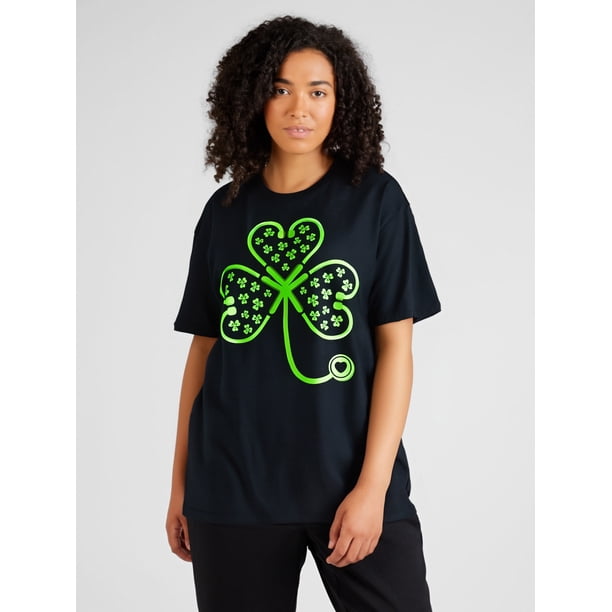 Camisetas con gráficos clásico para mujeres y adolescentes y niñas, playera de verano con estampado estéticoShamrock Stethoscope Nurse T Shirt St Patricks Day Lucky T-Shirt Graphic Tees Short Sleeve