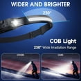 thumbnail image 6 of Rechargeable Headlamp 230° Wide Beam, Motion Sensor COB&LED Headlamp, 5 Modes Headlamps For Adults, Bright Headlight For Work, Camping, 6 of 13