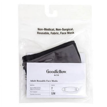 Regent Products 95201 Adult Fabric Reusable Goodfellow Face Mask - Small & Medium - Pack of 2