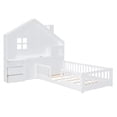 thumbnail image 3 of Platform Bed with Shelves and a set of Sockets and USB Port, Solid Wood Daybed with Window and Bedside Drawers for Teen Boys Girls, Easy Assembly, Wood Slat Support, 3 of 10