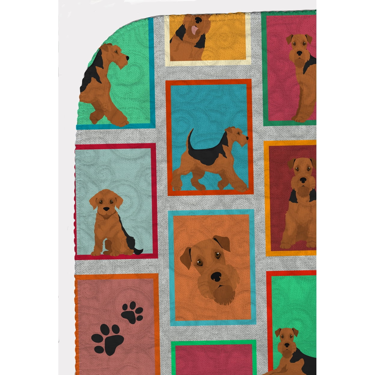 Lots of Airedale Terrier Quilted Blanket 50x60