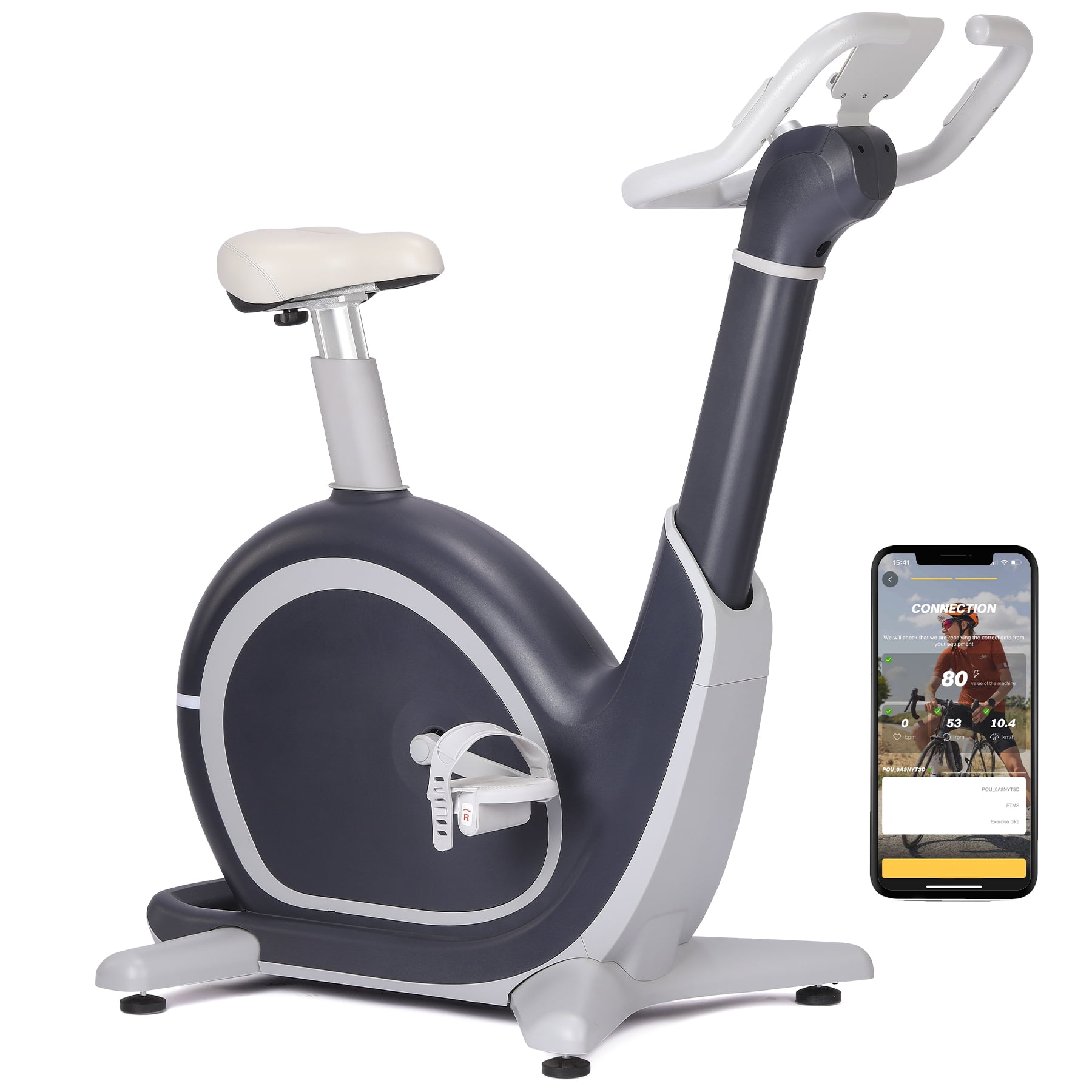 Exercise Bike Magnetic Resistance Stationary Bike, 350 Lbs Capacity Indoor Cycling Bike with Tablet Holder & Comfortable Seat Cushion for Home Gym Cardio Workout