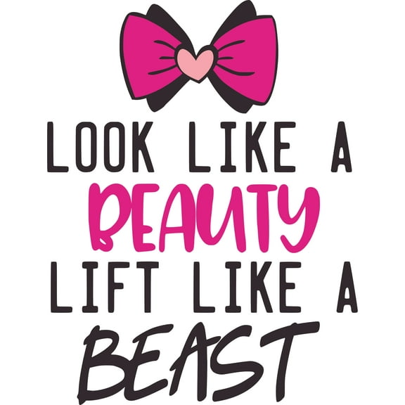 Look Like A Beauty Lift Like A Beast Custom Name Vinyl Wall Decal - Healthy Fit Strong Athletic Competition Cute Wall Decal Bedroom Living Room Entry - Removable - Size: 20 In x 12 In