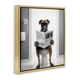 thumbnail image 3 of Stupell Industries Boxer Dog & Newspaper Animals & Insects Painting Gold Floater Framed Canvas Art Print Wall Art, 25 x 25, 3 of 9