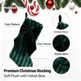 thumbnail image 2 of Dark Green Plush Christmas Stocking with Velvet Bow, Soft Striped Large Xmas Stocking, Fireplace Hanging Decoration for Home Staircase Holiday Decor, 2 of 7