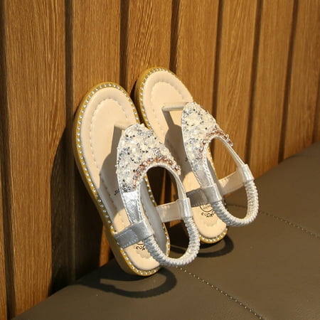 

Baby shoes Toddler Kids Baby Girls Crystal Toepost Elastic Band Princess Shoes Sandals Fragarn