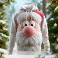 thumbnail image 2 of Tisuna Mens Ugly Christmas Sweater Santa Print Long Sleeve Hooded Tops Thermal Casual Men Women Fall Winter Christmas Pullover Hoodies Sweater White Size L, 2 of 4