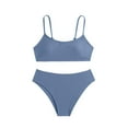 thumbnail image 1 of Odeerbi 8-14 Años Niñas Playa de Verano Bikini de Cuerda Traje de Baño Hawaiano Traje de Baño de Color Sólido Traje de Baño de Dos Piezas Set, 1 of 6