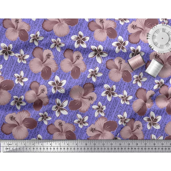 Soimoi Rayon Fabric Leaves & Lily Floral Print Fabric by Yard 56 Inch Wide