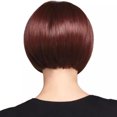 thumbnail image 2 of Peluca de cosplay, color marrón, corte bob con flequillo, 28 cm, sintética, para adulto, 2 of 3