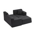 thumbnail image 3 of L-Shaped Sofa, Sectional Sofa, High Back Sofa&nbsp;Modern Corduroy Design with Thickened Backrest, Space-Saving Couch for Living Room, Black, 96.46 Inch, 3 of 4