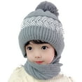 thumbnail image 3 of kaondbfi Kids Travel Essentials Clothing Accessories Beanie Hats for Girls and Boys Winter Knitted Fleece Hood Scarf Coif Winter Kid Knit Hat Warm Hats, 3 of 7