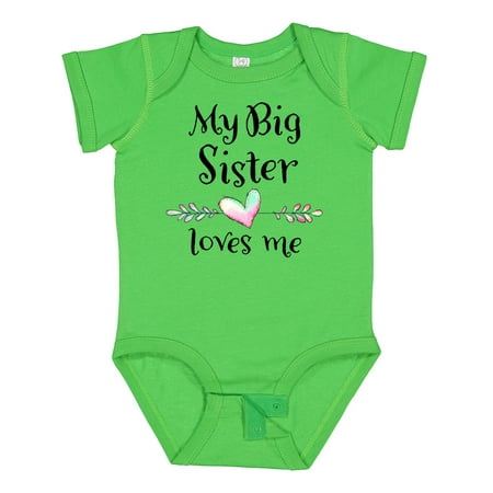 

Inktastic My Big Sister Loves Me- Heart Gift Baby Boy or Baby Girl Bodysuit