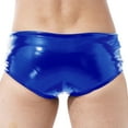 thumbnail image 4 of Bañador de verano a la moda para hombre, de talle bajo y brillante, de charol, con leotardo, pantalones cortos ajustados, tipo bóxer con cordón, 4 of 5