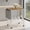 Natural & White, variant on Resenkos Rolling 2-Tier Turntable Stand with Vinyl Storage and Magazine Rack, Rustic Brown