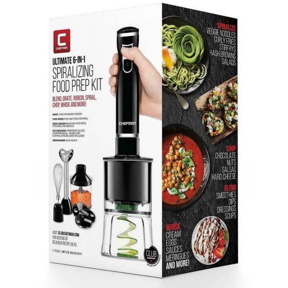 Batidora DE Inmersión CHEFMAN 6 En 1 RJ19-V2-SBP-BLACK