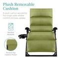 thumbnail image 3 of Best Choice Products Oversized Zero Gravity Chair, Folding Recliner w/ Removable Cushion, Side Tray - Lime Green, 3 of 8