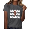 thumbnail image 1 of Mujeres Manga Corta Tops Impreso Cuello Redondo Camiseta Superior, Poliéster Spandex Vintage Humor, 1 of 4