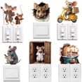 thumbnail image 1 of Peacoblue Light Switch Plate Stickers Labels Decals 6Pcs 7"x7" Mouses for Home House Decorative, Funny Peel and Stick Light Wall Outlet Stickers for Switch Decoration, 1 of 8