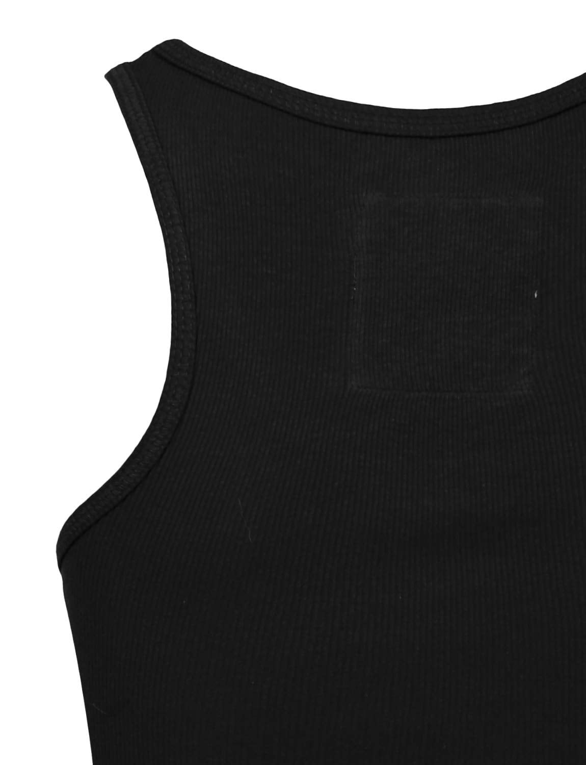 Women's Tank Top Sleeveless Racerback Basic Stretch Comfy Slim Fitted Ribbed Knit Tops Workout Yoga T Shirt NEWT386 Black M - image 5