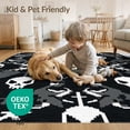 thumbnail image 4 of ODIKA 6'x9' Washable Area Rug Gothic Streetwear Pixel Cross Dorm Guys Men Skull Beast Graphic Playful for Queen Size Bedroom, Under Bed, Master Suite, Easy Care, Non-Shedding, 4 of 7