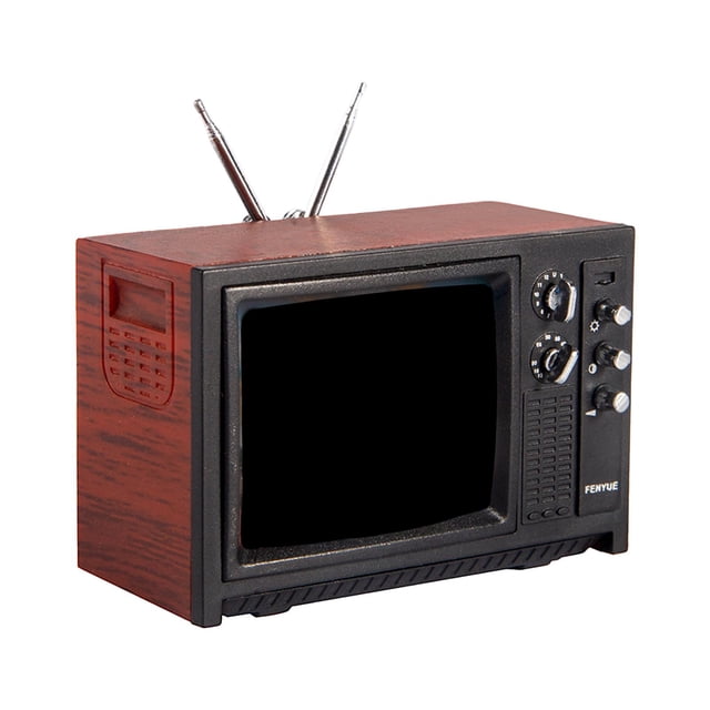 Casa de muñecas en miniatura a escala 1/12, modelo de TV, dormitorio, escena de vida, muebles de sala de estar, micro madera roja
