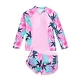 thumbnail image 4 of LILIYA Girls Tankini Swimsuits Size 14-16 Ruffle Hem Solid Color Little Girls' Swimwear Breathable Two Piece Criss Cross Bathing Suits for Girls 7-16 Years, 4 of 8
