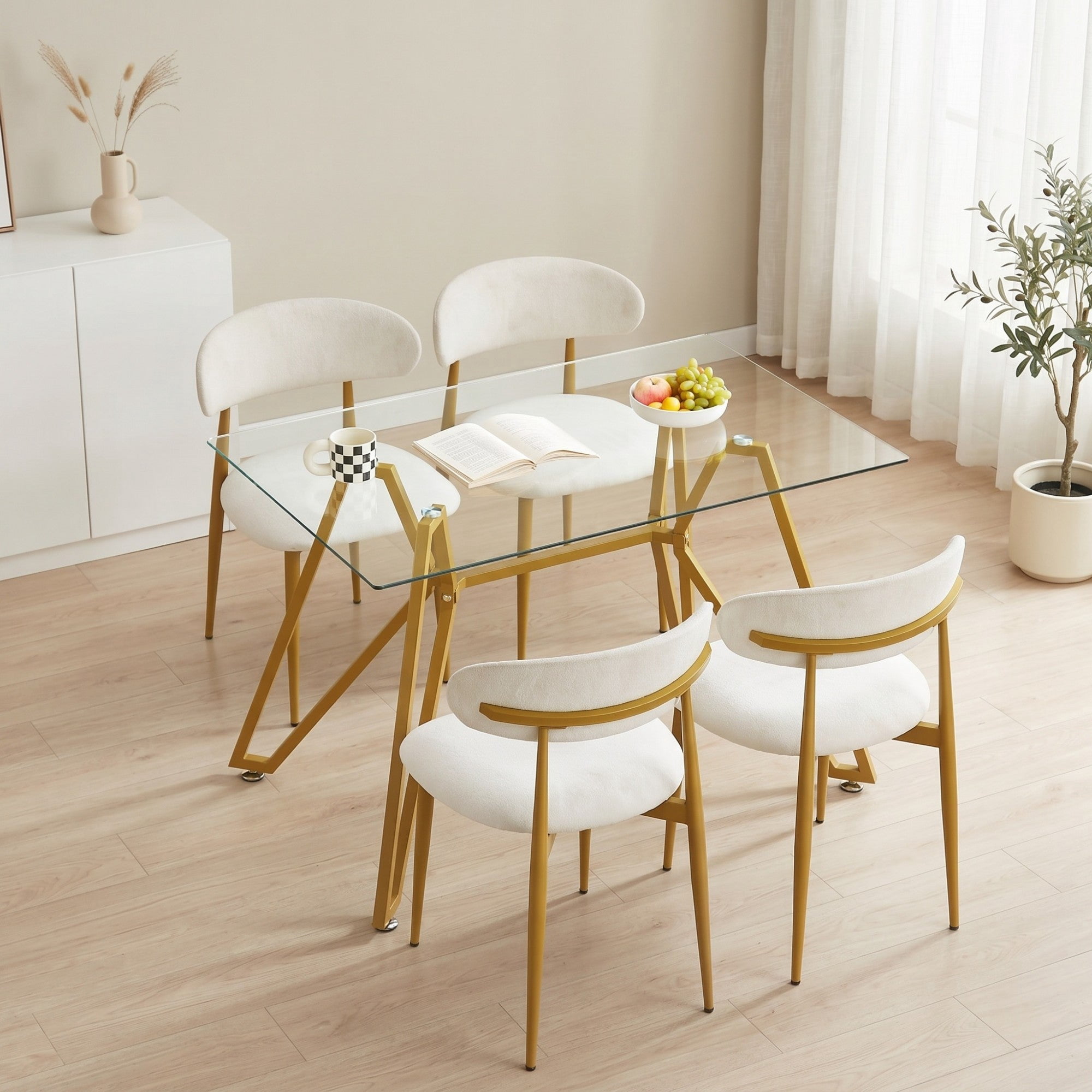 Sailvan Set of 2 Dining Chairs, Modern Farmhouse Kitchen Chairs with Soft Padding