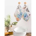 thumbnail image 2 of Happy Easter Kitchen Dish Towels for Drying Dishes Set of 3, Spring Watercolor Bunny Eggs Flowers Beige Waffle Weave Microfiber Hand Tea Bathroom Towels Quick Dry & Absorbent Towel 12x12, 2 of 7