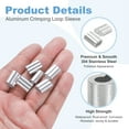 thumbnail image 3 of Funda de bucle de prensado de aluminio Uxcell, ferrule de cable de doble orificio para cable de acero 1/8"(3mm), 3 of 7