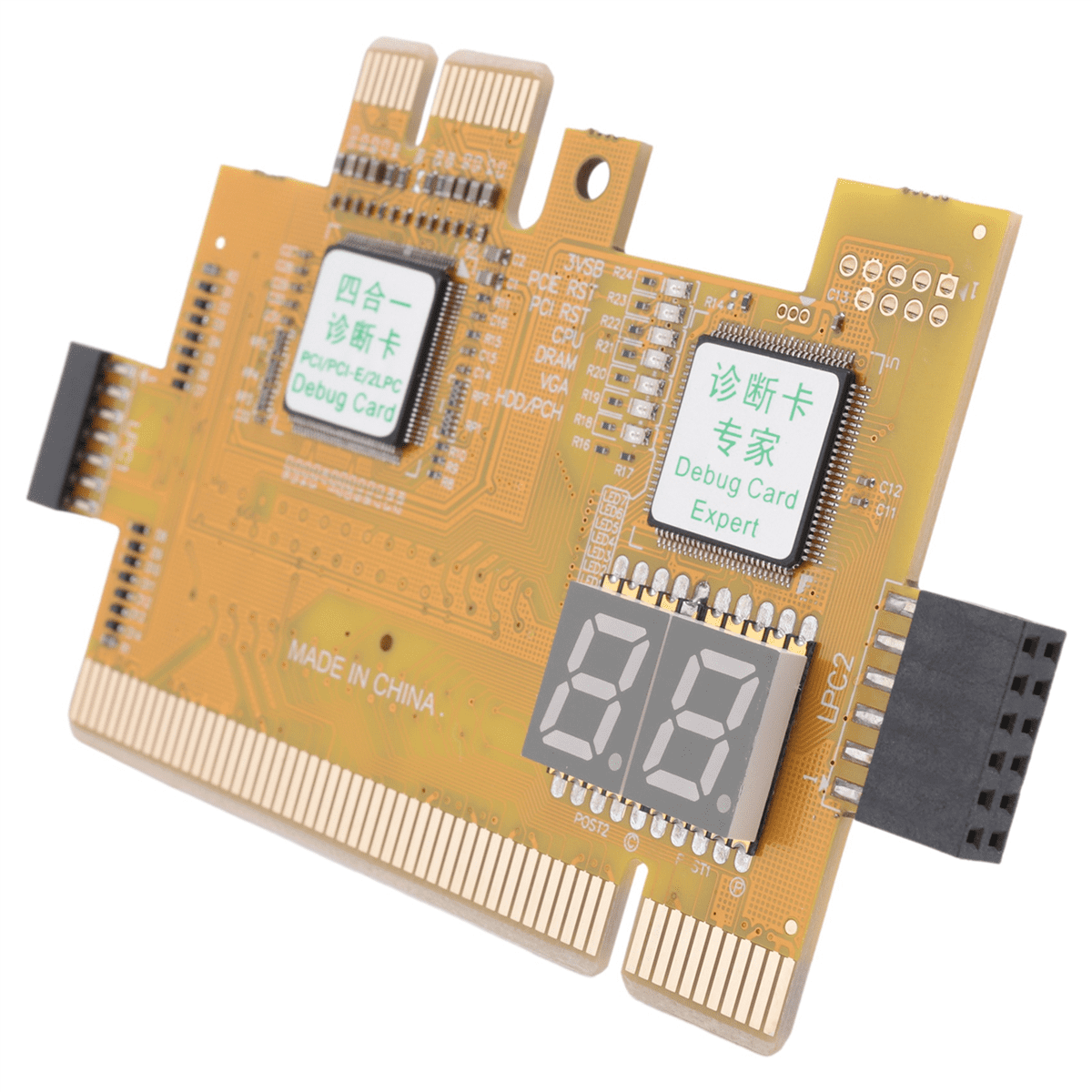 Detect Tool PCI-E LPC Multi Use Diagnostic Card Laptop Desktop Test Accessories Post LED Indicator PC Motherboard Debug Analyzer,1 x Diagnostic card,color random