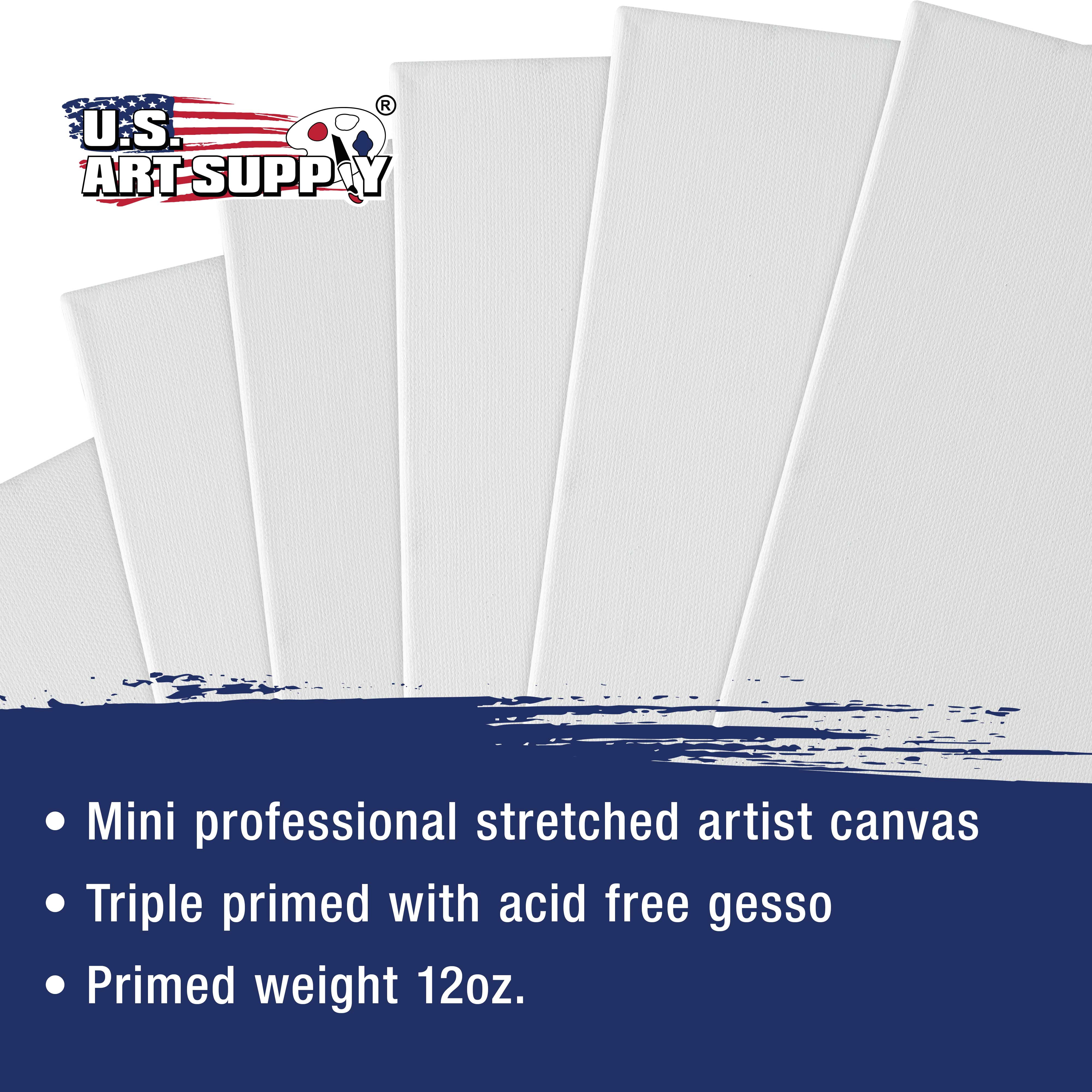 U.S. Art Supply 2" x 2" Mini Professional Primed Stretched Canvas 72-Mini Canvases