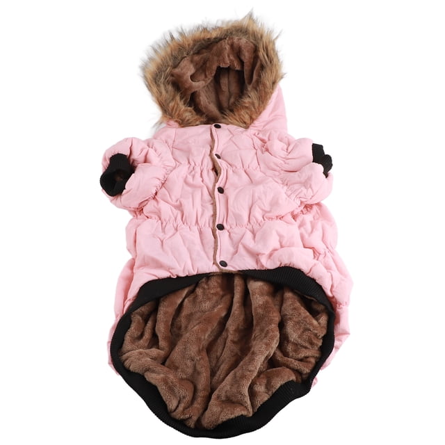 Chaqueta con capucha para perro, abrigo de doble capa para clima frío para perros grandes, color rosa, 5XL