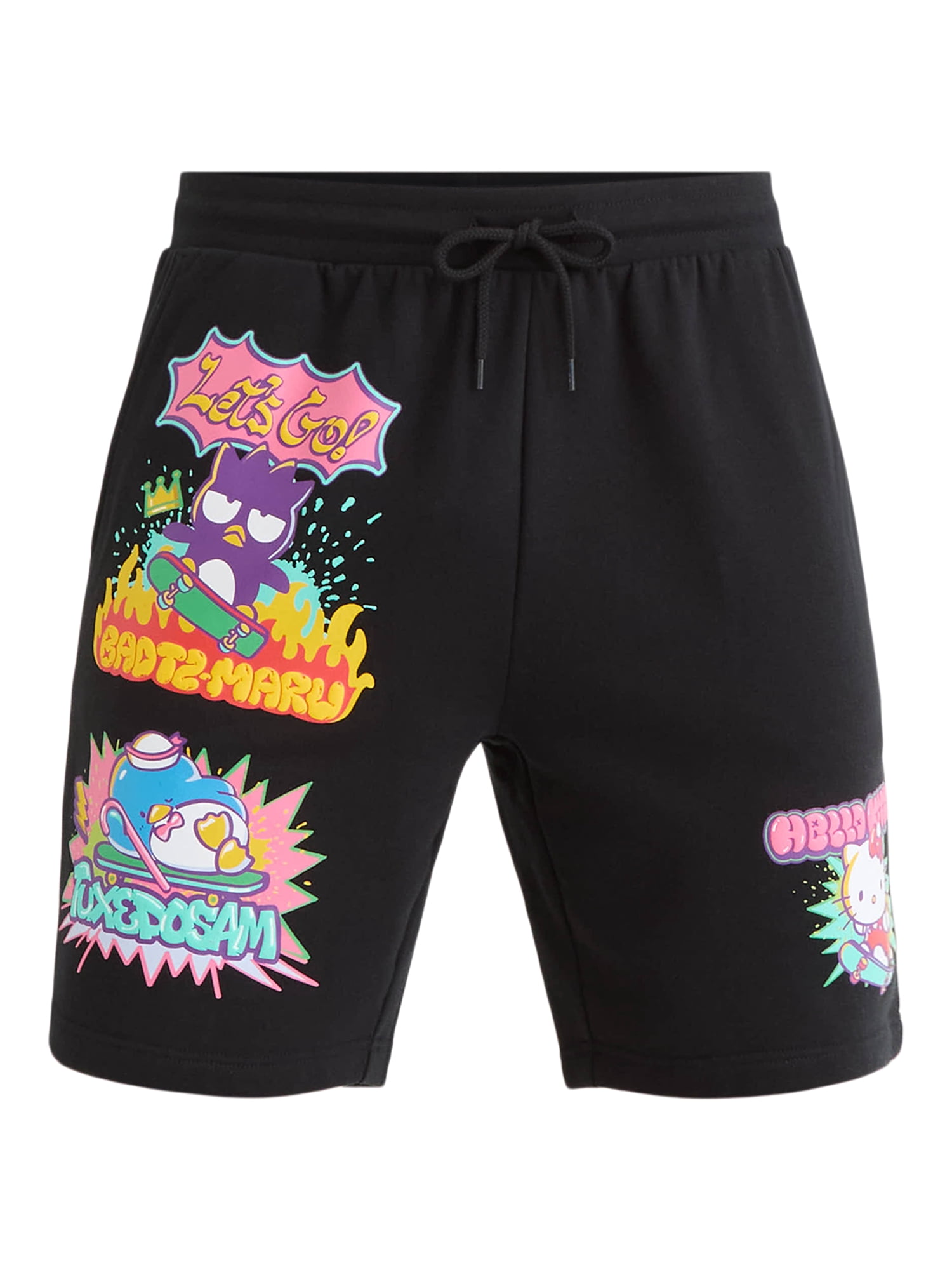 Hello Kitty and Friends Men's and Big Men's Graphic Fleece Shorts, 9" Inseam, Sizes XS-3XL