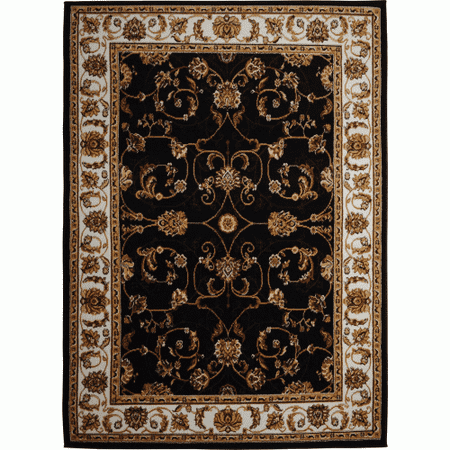 Traditional Ebony Ivory Floral Style Area Rug Accolade Floor Rug Designer Rug Area Rug Carpet Sale Free Ship Walmart Com