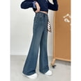 thumbnail image 5 of XXWXYD Girls Flare Jeans Kids Casual Skinny Stretc𝗁 Denim Bell Bottom Pants Streetwear High Waist Wide Leg Bottoms Slim Fit Bootcu𝗍 Fashion Comfortable Vintage, 5 of 9