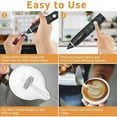thumbnail image 4 of FNNMNNR Milk Frother 3 Speed Electric HandHeld Coffee Foam Maker USB Rechargeable Mini Egg Whisk with 3 Portable Whisks, 4 of 6